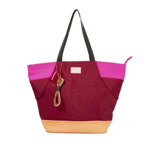 BOLSO SHOPPER DE NEOPRENO COLOR BURDEOS PARA MUJER ALAGOA